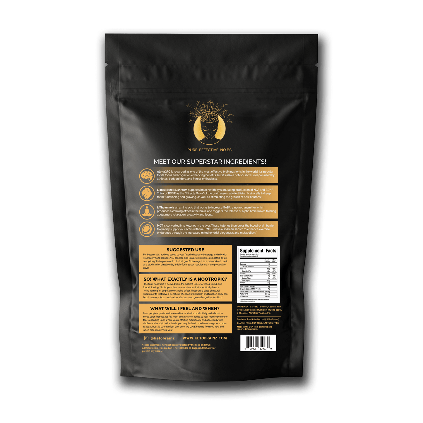 Keto Brainz Nootropic Creamer - 30 Servings