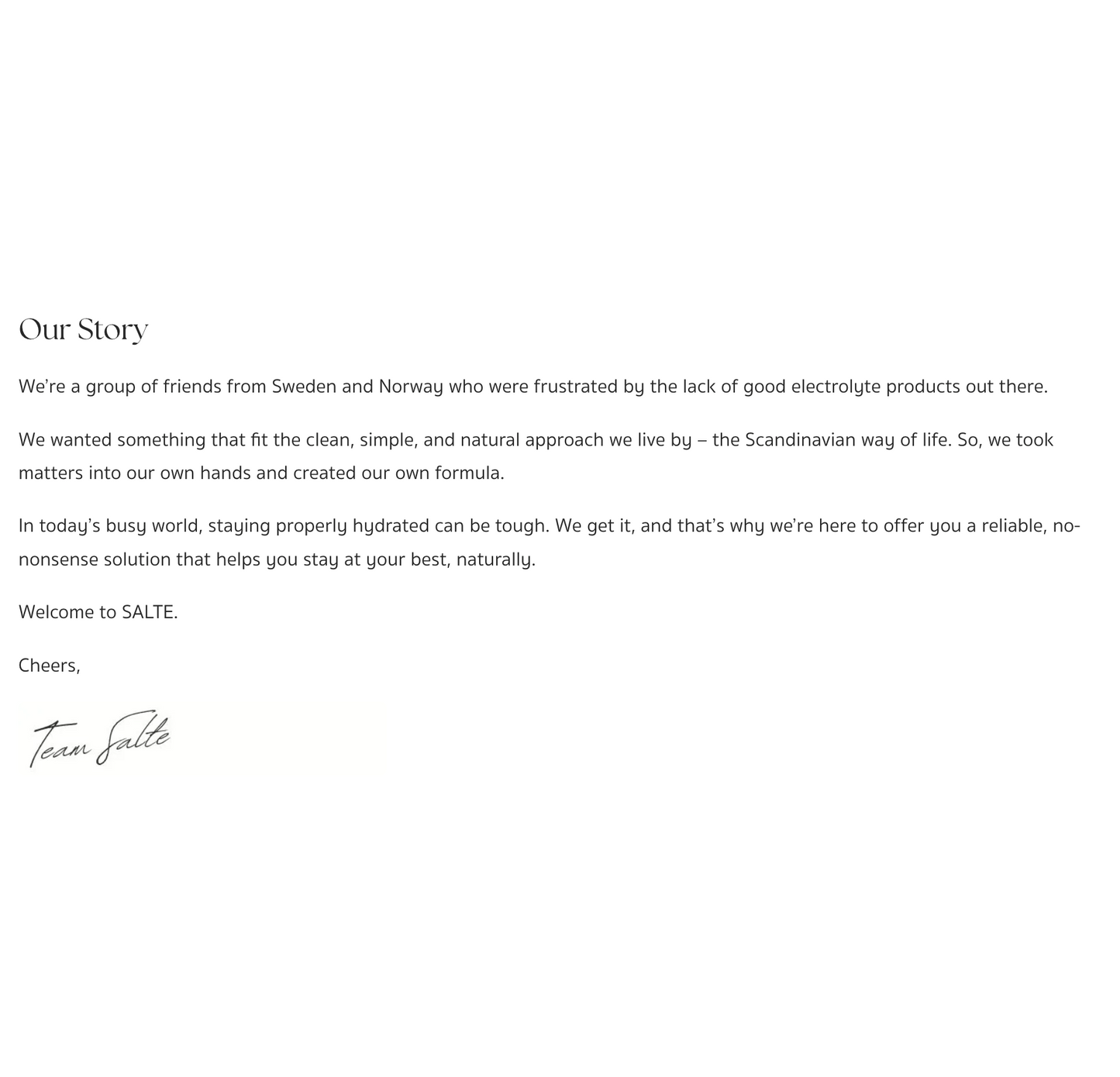 SALTE Norwegian Electrolyte - Unflavored Electrolyte 30 pack