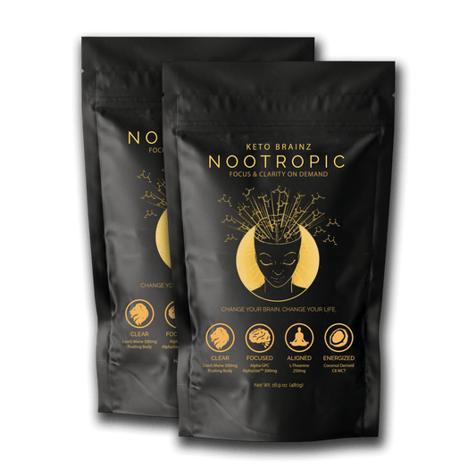 product image of 2 pack of keto brainz nootropic creamer 30 serving bags