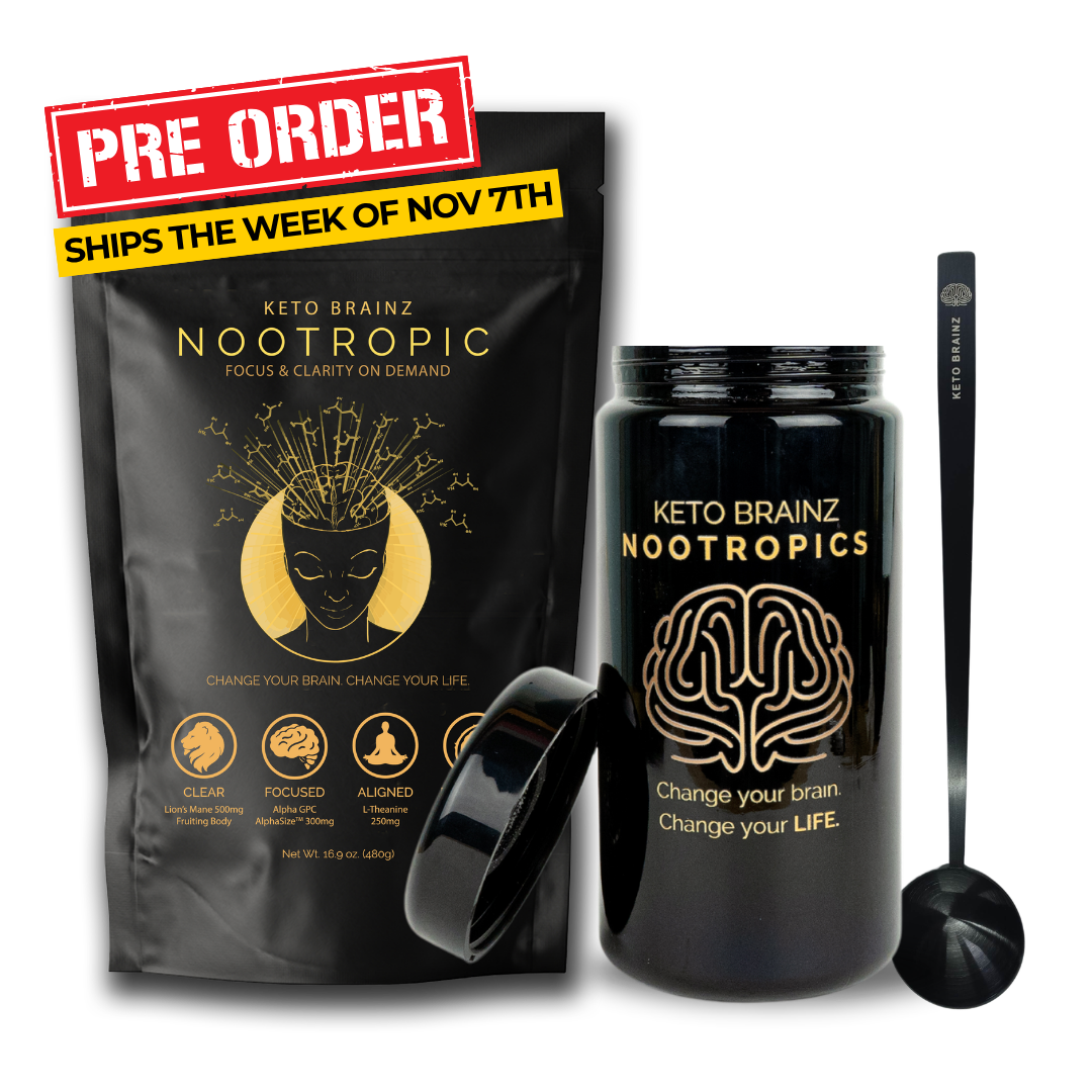 Keto Brainz + Miron Glass Countertop Jar