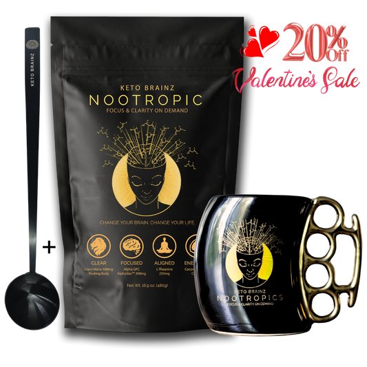 Keto Brainz + Long Handled Spoon + Brass Knuckle Mug