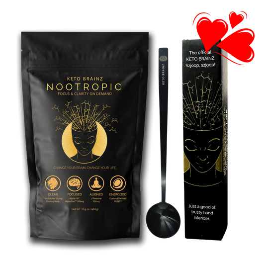 Keto Brainz + Long Handled Spoon + Deluxe Hand Blender