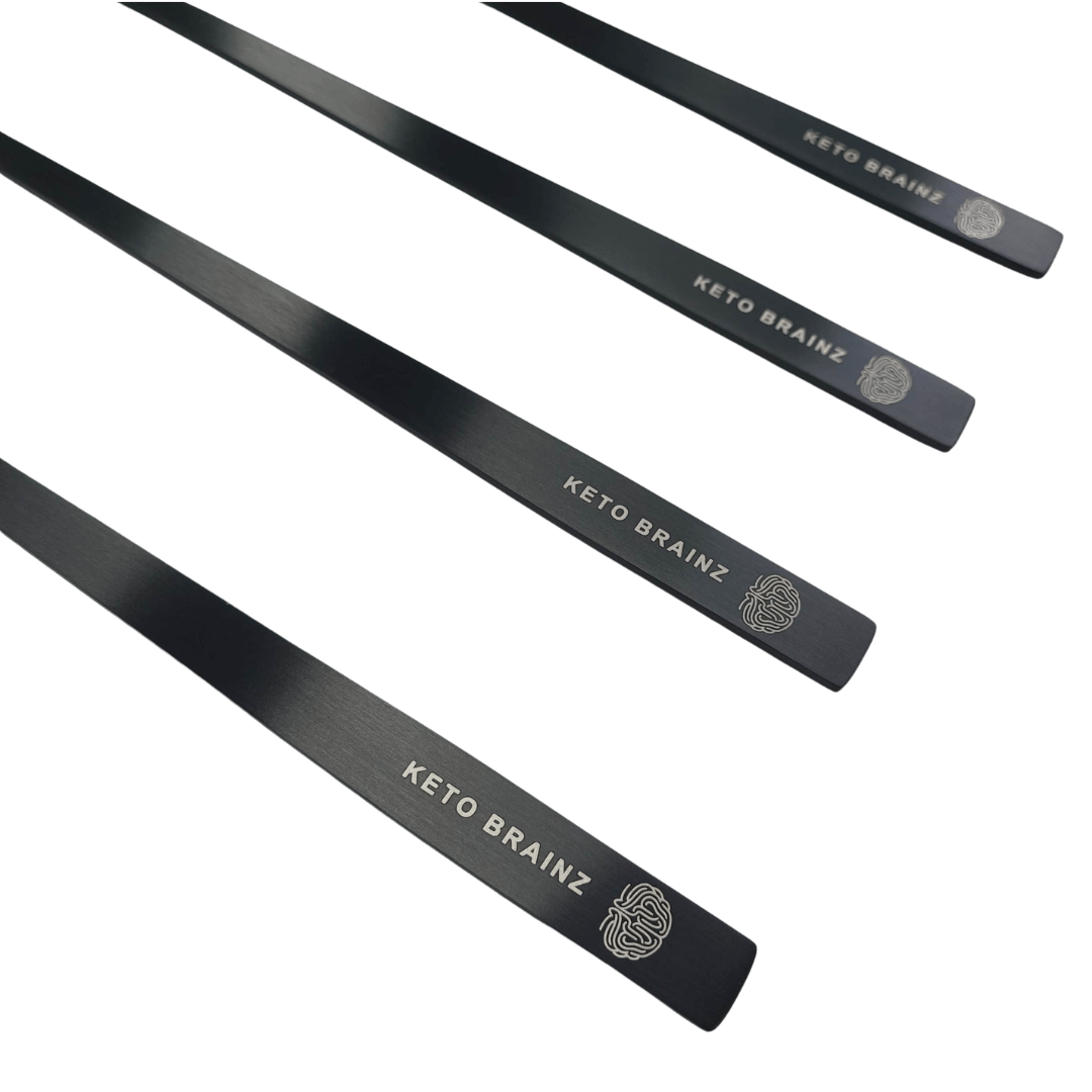 Black Matte Stainless Steel Long Handled Keto Brainz Scoop