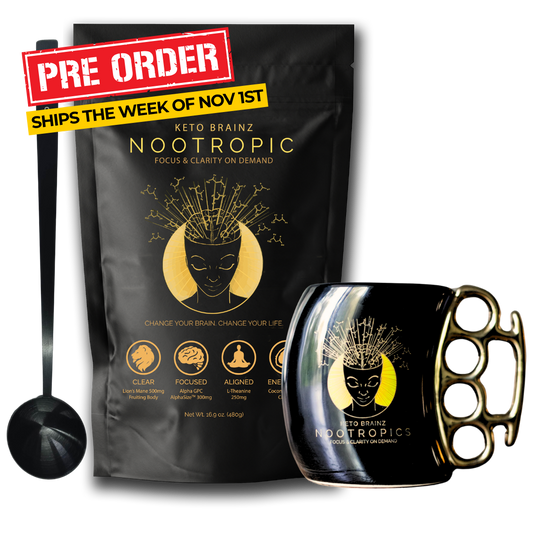 Keto Brainz + Long Handled Spoon + Brass Knuckle Mug