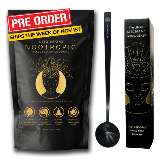 Keto Brainz + Long Handled Spoon + Deluxe Hand Blender
