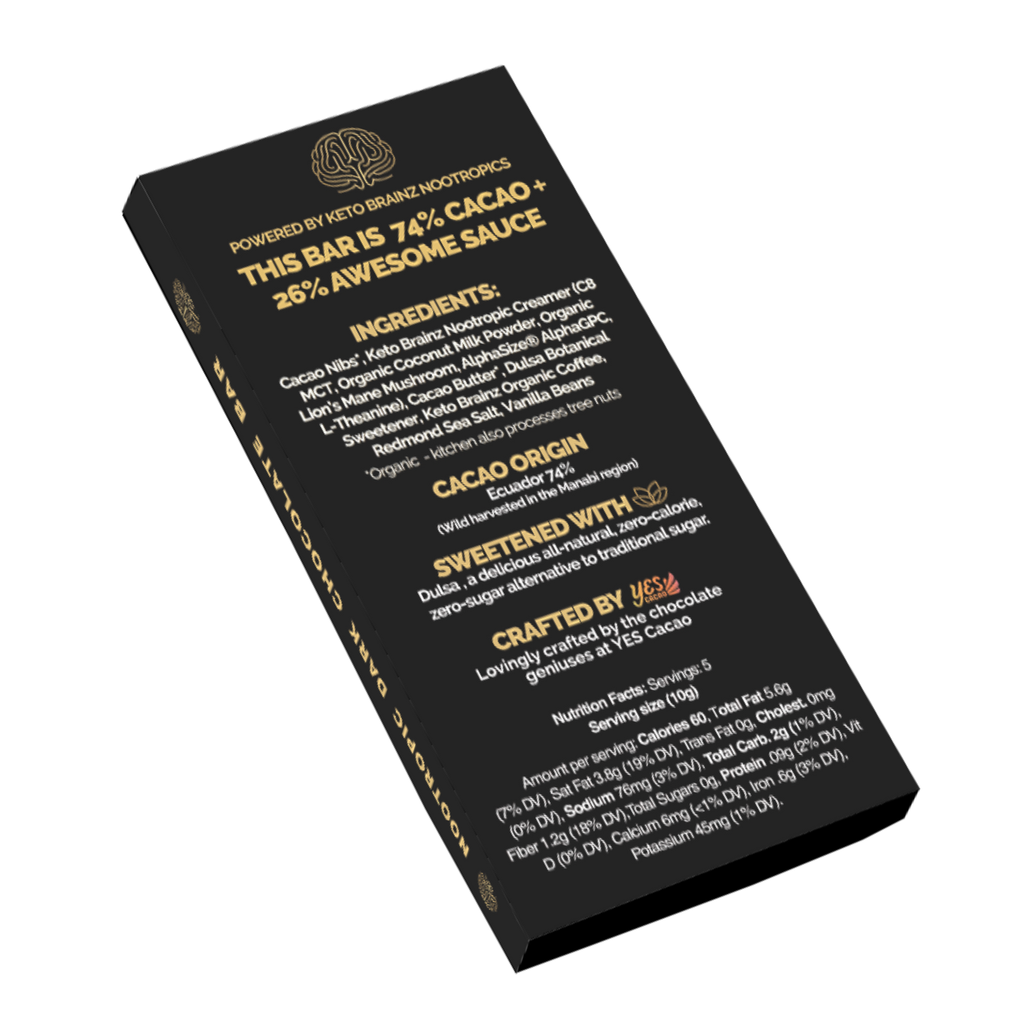 Keto Brainz Nootropic Dark Chocolate Bar - PRE-ORDER TODAY!!