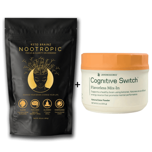 product image of keto brainz nootropic creamer and cognitive switch powdered ketone ester supplement