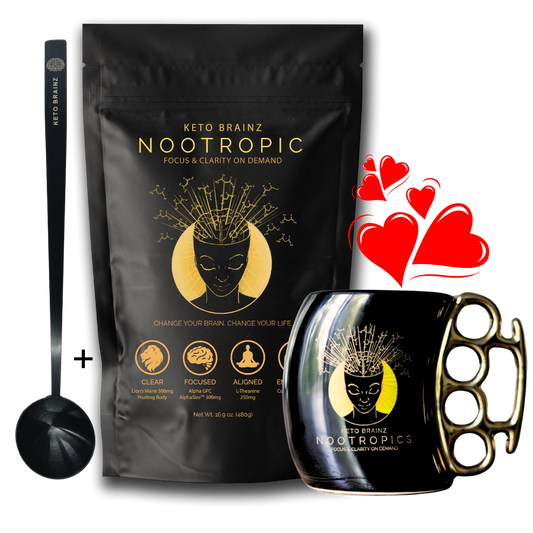 Keto Brainz + Long Handled Spoon + Brass Knuckle Mug