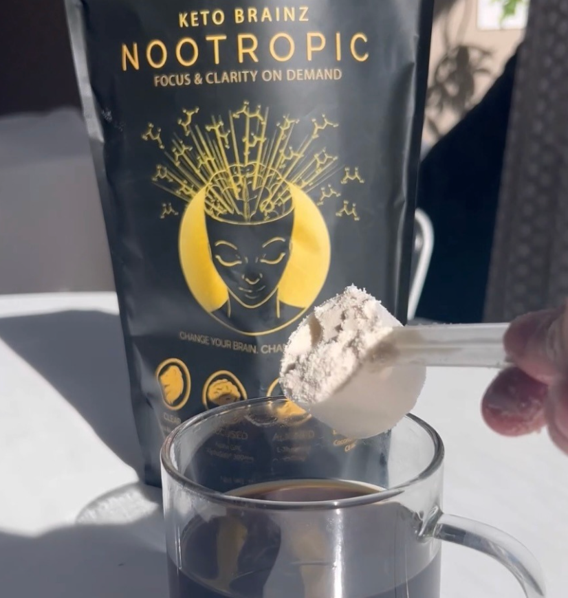 Nootropic Creamer scooped into coffee