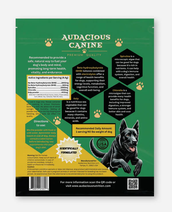 Audacious Canine - BHB Supplement For Dogs