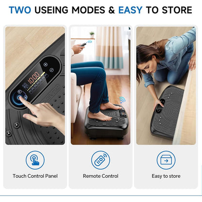 2025 Whole Body Vibration Plate Exercise Machine - Lymphatic Drainage, Weight Loss & Muscle Toning Fitness Platform with Resistance Bands, 450 lbs Capacity